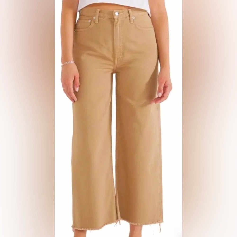 Ética Size 26 Wide-Leg Frayed Hem Crop Jeans – Ethical, Made in Mexico